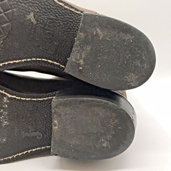 Justin 3826 Farm & Ranch Boss Brown Leather Cowboy Boots Men's 8.5 EE Work Shoes - Picture 10 of 12